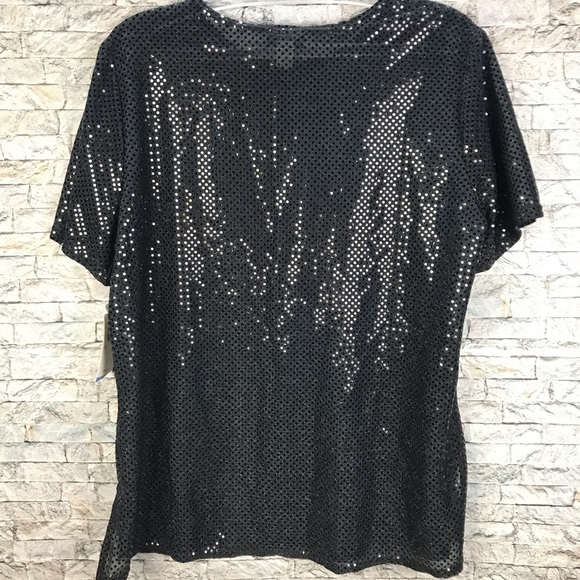 NOTATIONS NWT SIZE 1X BLOUSE-SHORT SLEEVE-SEQUINS - Picture 16 of 16